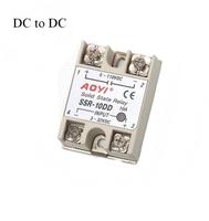 Relais statique monophasé SSR-10DD DC-DC 10A, contrôle 3-32VDC, sortie 5-60VDC, interrupteur sans contact pour moteur et chauffage DC