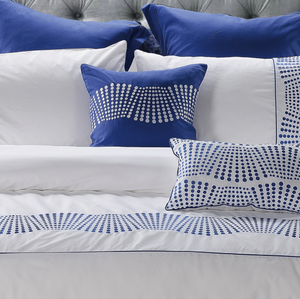 100% Cotton Jacquard Hiện Đại Thân Thiện Với Môi Khách Sạn Sang Trọng Bộ Đồ Giường Bộ Màu Xanh Trắng Satin Thêu <span class=keywords><strong>Comforter</strong></span> In Mô Hình - Product Image 4