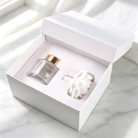 Diffuseur d'huiles essentielles de luxe 50 ml en verre, parfumé, avec fleur en céramique et porcelaine, pour la maison