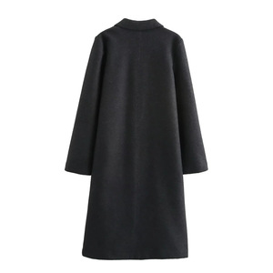 Women's <b>Wool</b> Blend Long Coat - Oversized Single-Button Trench Outerwear Fashion - Product Image 4