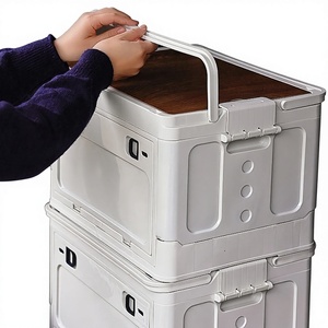 Boîte de rangement pliable en plastique à ouverture latérale, pour voiture, déménagement, pique-nique, <span class=keywords><strong>camping</strong></span> en plein air, boîte cadeau portable - Product Image 1