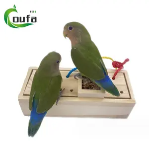 Multicolored Natural Wood Educational food toy Parrot Foraging Toys for Cockatiels Cockatoos Macaws Toys