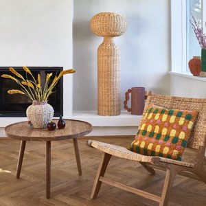 Rattan Woven Floor <b>Lamp</b> Led Light Source For Living Room Bedroom <b>Study</b> Tea Room Decorative Art Lighting - Product Image 3