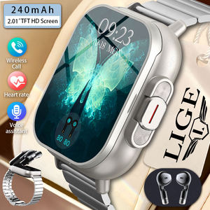 Reloj Inteligente LIGE BWD8 con NFC, Correa de Silicona y Acero Inoxidable, Compatible con iOS, Responde y Realiza Llamadas, Resistente al Agua, Gran Oferta - Product Image 1
