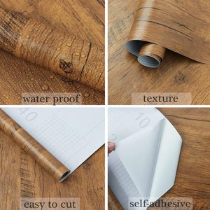 Papel Tapiz 3D de <span class=keywords><strong>Madera</strong></span> Autoadhesivo en Rollos, Decoración de Pared, Vinilo de <span class=keywords><strong>Madera</strong></span> para Gabinetes de Cocina, Película Impermeable para Muebles - Product Image 5