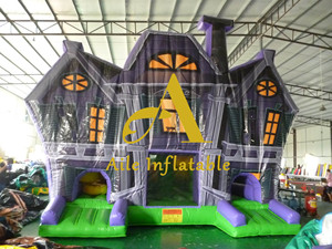 Castillo hinchable embrujado para Halloween, sala de <span class=keywords><strong>Escape</strong></span> inflable para patio trasero con esqueletos y juegos de alquiler de fiestas fantasmas - Product Image 2