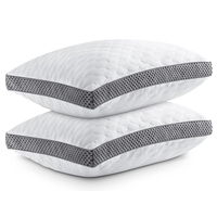 Oreillers en mousse à mémoire de forme en gel Queen Size Lot de 2 oreillers en mousse à mémoire de forme déchiquetée réglables, oreiller rafraîchissant avec housse