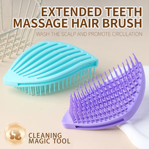 Cepillo de Masaje Redondo Elástico Hueco para Lavar el Cabello y Cuidar el Cuero Cabelludo, Doble Propósito, Material TPEE, Uso en Salón y en Casa, Marca Lngrid - Product Image 6