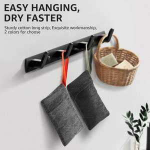 Sac de rangement pour savon en sisal avec cordon de serrage, pochette exfoliante pour savon en barre, boîte à savon avec perle en bois pour mousser et sécher le savon - Product Image 2