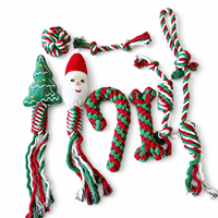 Ensemble de jouets de Noël pour chiens, jouets à mâcher durables en corde de coton pour chiens agressifs, jouets à mâcher pour molaires, pack cadeau pour animaux de compagnie, vente en gros, logo personnalisé