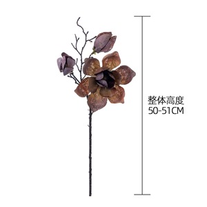ดอกแมกโนเลียประดิษฐ์แบบสามหัว CallaFloral ทำจากโพลีเอสเตอร์ คุณภาพสูง สีชมพู สีแดงเบอร์กันดี สีเบจ สำหรับตกแต่งงานแต่งงานและงานฝีมือ - Product Image 4
