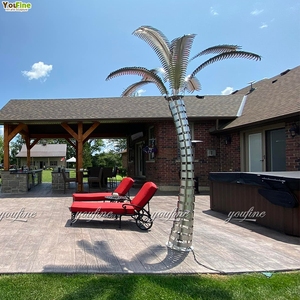 Escultura <span class=keywords><strong>de</strong></span> palmera <span class=keywords><strong>de</strong></span> metal <span class=keywords><strong>de</strong></span> <span class=keywords><strong>acero</strong></span> inoxidable con decoración <span class=keywords><strong>de</strong></span> jardines tropicales exóticos - Product Image 2
