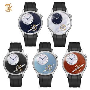 Montre mécanique automatique avec roue d'équilibrage, design unique et excentrique, dispositif différentiel complexe, cadran en nacre - Product Image 3