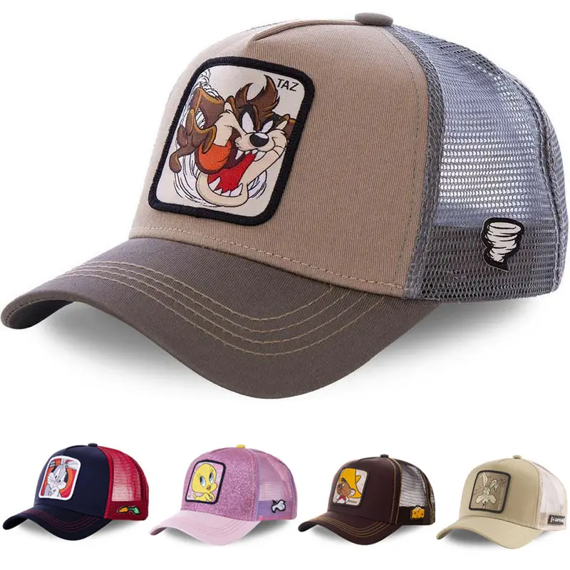 漫画の野球帽刺Embroidery夏のクールなネット帽子トラックドライバーシェーディング帽子