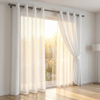 Rideau de fenêtre occultant semi-occultant 180 GSM 100 % polyester aspect lin slub, protection UV élevée, pour salon et hôtel