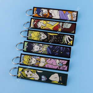 Nouvelles tendances JOJO Anime porte-clés en gros personnalisé brodé porte-clés tissé avec logo dessin animé décorer porte-clés - Product Image 3