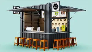 ร้านกาแฟเคลื่อนที่แบบสั่งทำพิเศษ ขนาด 10 ฟุต ตู้คอนเทนเนอร์สำเร็จรูปสำหรับร้านกาแฟในสวน - Product Image 3