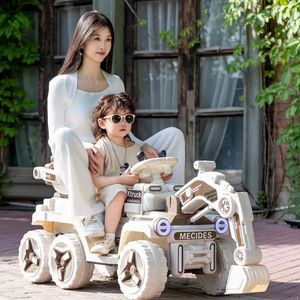 Excavatrice électrique, véhicule d'ingénierie, voiture jouet télécommandée à double siège, quatre roues motrices, grande taille, pour enfants de 2 à 4 ans - Product Image 3