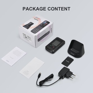 هاتف قلاب <span class=keywords><strong>4G</strong></span> لكبار السن بشاشة مزدوجة وشريحتين وبطارية 5C-1000mAh موديل X-247 BK - Product Image 6