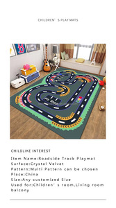 Rail Transit Road Track <span class=keywords><strong>tapis</strong></span> de dessin animé <span class=keywords><strong>tapis</strong></span> de chambre à coucher <span class=keywords><strong>tapis</strong></span> de salon jouet enfants <span class=keywords><strong>tapis</strong></span> de jeu <span class=keywords><strong>tapis</strong></span> en velours cristal <span class=keywords><strong>tapis</strong></span> Animal - Product Image 6