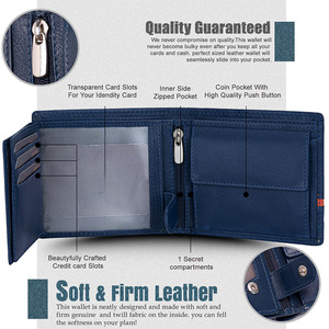 Men's <b>Genuine</b> <b>Leather</b> <b>Wallet</b> Short Style Top Layer Cowhide Lychee Pattern Anti-Fraud Waterproof Multi-Card Slot Everyday Use - Product Image 3