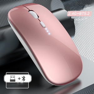 Nouveau modèle de souris sans fil double mode 2.4G rechargeable avec rétroéclairage RVB optique USB pour droitiers, en stock, pour ordinateur <span class=keywords><strong>portable</strong></span> et usage bureautique - Product Image 4
