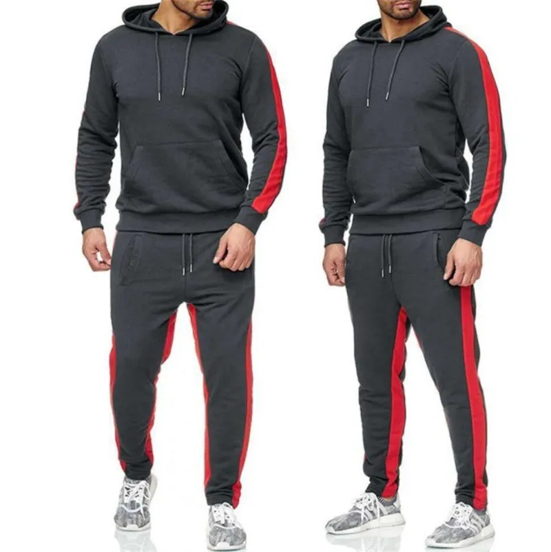 Custom Logo Casual Sports Suit Sweatshirt Men's Hooded Pocket Suit Gym Tracksuit Men