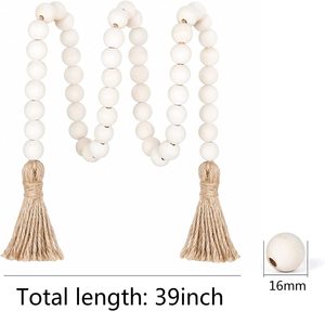 Ferme gland <span class=keywords><strong>guirlande</strong></span> pays tenture murale décor perles avec glands bois perle <span class=keywords><strong>guirlande</strong></span> - Product Image 5