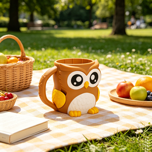 Tazza per gelato a forma di gufo stampata in 3D, tazza portatile creativa per dessert, tazza decorativa in PLA per casa e esterno - Product Image 5