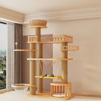 Arbre à chat moderne en bois massif et sisal, grand, luxueux et écologique, avec structure d'escalade pour usage domestique, design multi-chats, en carton