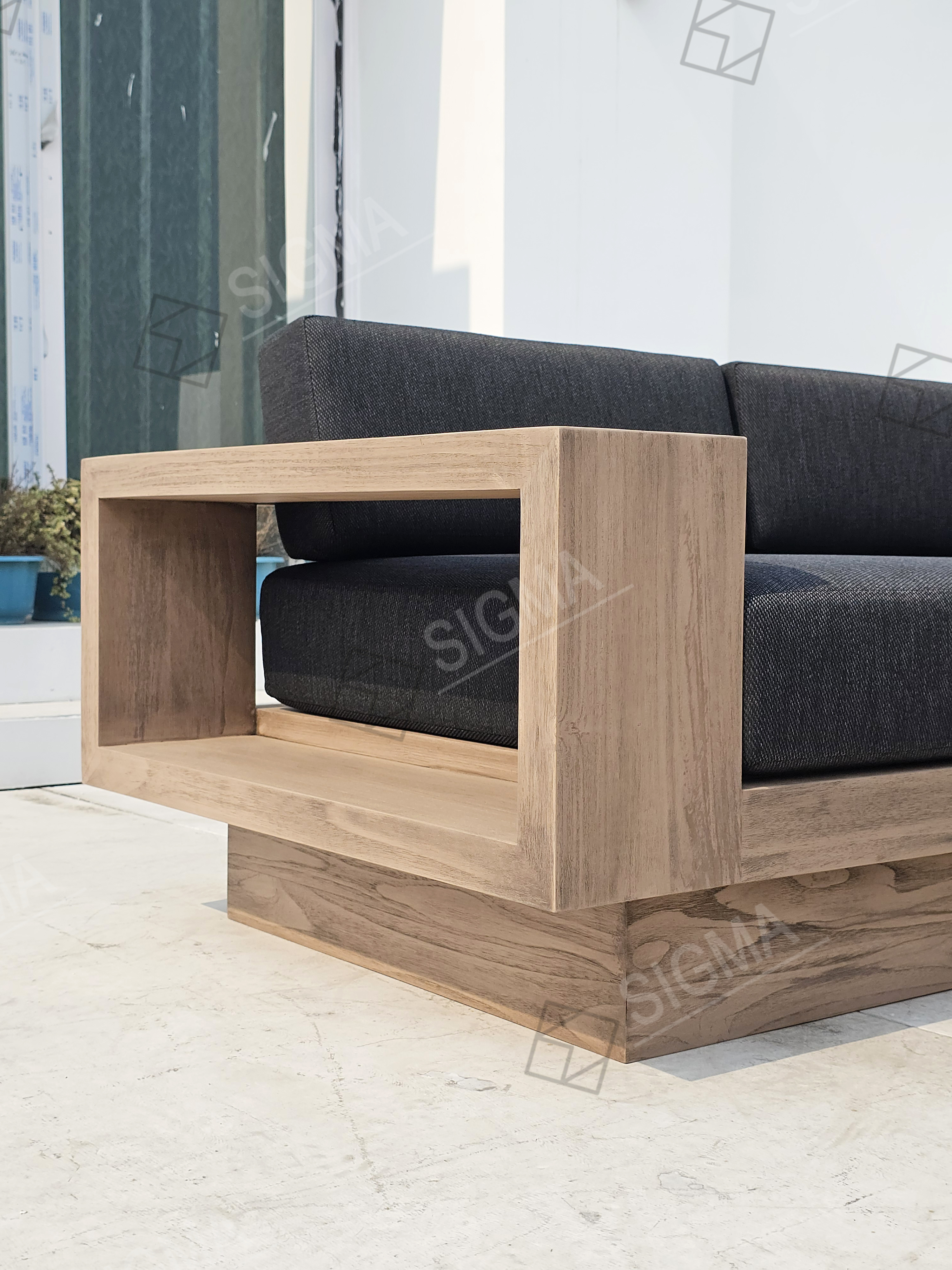2025 Jinhua Sigma Custom Modern Teak Outdoor Furniture Luxury Patio Sofa Set for Courtyards Exteriors-for Hotels Villas Parks