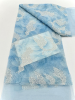 Tissu brodé 3D à perles ondulées pour robe de mariée haut de gamme et robe de mode féminine – En stock