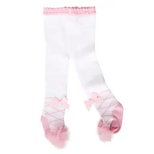 Ropa De Ni como Invierno Baby Girl Leggings Ensolarado Adorável Rosa Malha 100% Algodão Bordado Crianças Leggings Meninas