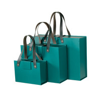 Boîtes cadeaux pliables en papier couché avec fermeture magnétique, personnalisées, de luxe, en matériaux recyclés, avec rabat magnétique