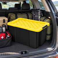 Boîte de rangement robuste 60L pour équipement de camping, coffre de voiture, conteneur en plastique pour extérieur