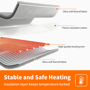 Manta Eléctrica de Franela Calefactable, 6 Ajustes de Calor, Apagado Automático de 2 a 12 Horas, Calefacción PTC Ecológica, Lavable a Máquina para el Hogar - Product Image 2