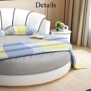 2022 Antieke Licht Luxe Hotel Set Hotel Kamer Ronde Bed Luxe Slaapkamer Meubilair Bed Koning Paars Maat Ronde - Product Image 2