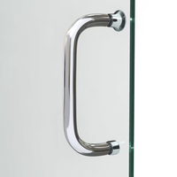 Porte de douche coulissante élégante en alliage d'aluminium, étanche, avec panneau en verre trempé fixe, cloison antirouille