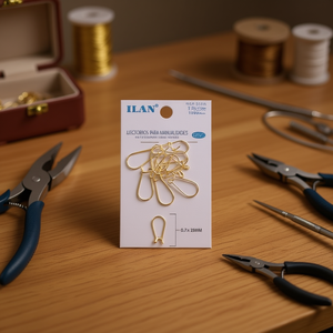 Ganci per orecchini color oro Ilan 0,7x25 mm per la creazione di gioielli - Product Image 2