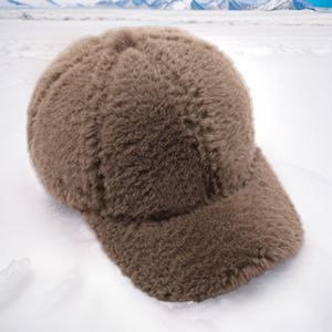 Custom 100% Polyester Faux Fur <b>Baseball</b> <b>Cap</b> <b>Plain</b> Blank Design Customized Logo - Product Image 3