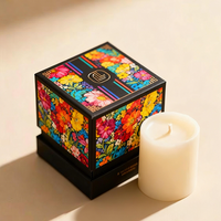 Custom logo Size High-end Textured Luxury Empty Packaging Rigid 2 Pieces Lid and Base Candle Diffuser Gift Paper Box with Insert