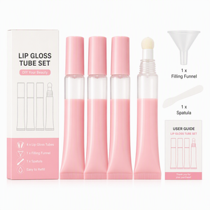 Tubo de Brillo Labial Rosa de 5ml, Envase Vacío con Aplicador Grande y Esponjoso, para Niños, Adolescentes, Marca Indie, Fabricante con Logotipo Personalizado - Product Image 2