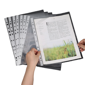 Fabriek Directe Levering Oonan Bej-5545 Aangepaste Pp Transparant A4 Losse Blad Bestand Zak Met 11-Holes Opties 100/Pack - Product Image 1