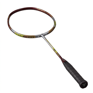 Raquette de badminton en fibre de carbone, cadre aérodynamique, cordage en graphite, poignée en PU, poids léger pour les joueurs amateurs, intermédiaires et seniors - Product Image 2