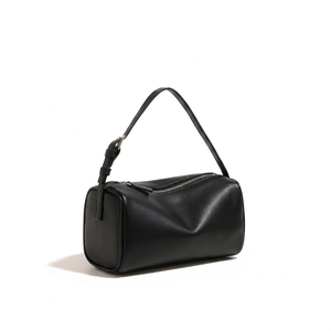 Black Split <b>Leather</b> Hobo <b>Bag</b> Zipper Shoulder Handbag <b>Soft</b> Cowhide Crossbody Purse for Daily Wear - Product Image 1