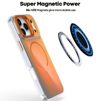 Funda para Teléfono con Soporte Magnético para Carga Inalámbrica y Cámara con Color Degradado para iPhone 17 Pro Air Max 16 Plus 15 14 13 12 11