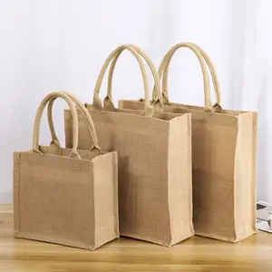 2021 Eco Friendly Tote Canvas Big Bag Durable Laminated Jute Bag with Custom Logo