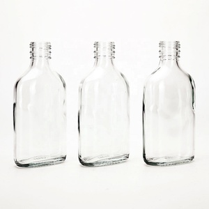 विस्टा 125 मिली 175 मिली 200 एमएल 375 एमएल स्पष्ट पोर्टेबल एक्सपेरी फ्लैट स्पिरिट ग्लास बोतल स्क्रू कैप के साथ अंडाकार बोतल - Product Image 5