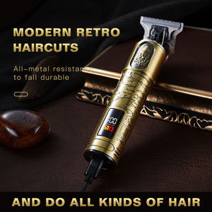 <span class=keywords><strong>Tondeuse</strong></span> à cheveux électrique professionnelle rechargeable pour le corps avec écran LCD <span class=keywords><strong>Tondeuse</strong></span> à cheveux à lame Usb T pour hommes - Product Image 4