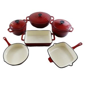 Ensemble de casseroles en <span class=keywords><strong>fonte</strong></span> <span class=keywords><strong>émaillée</strong></span> : <span class=keywords><strong>fonte</strong></span> de qualité supérieure, multi-pièces pour braiser, frire, servir avec style - Product Image 1